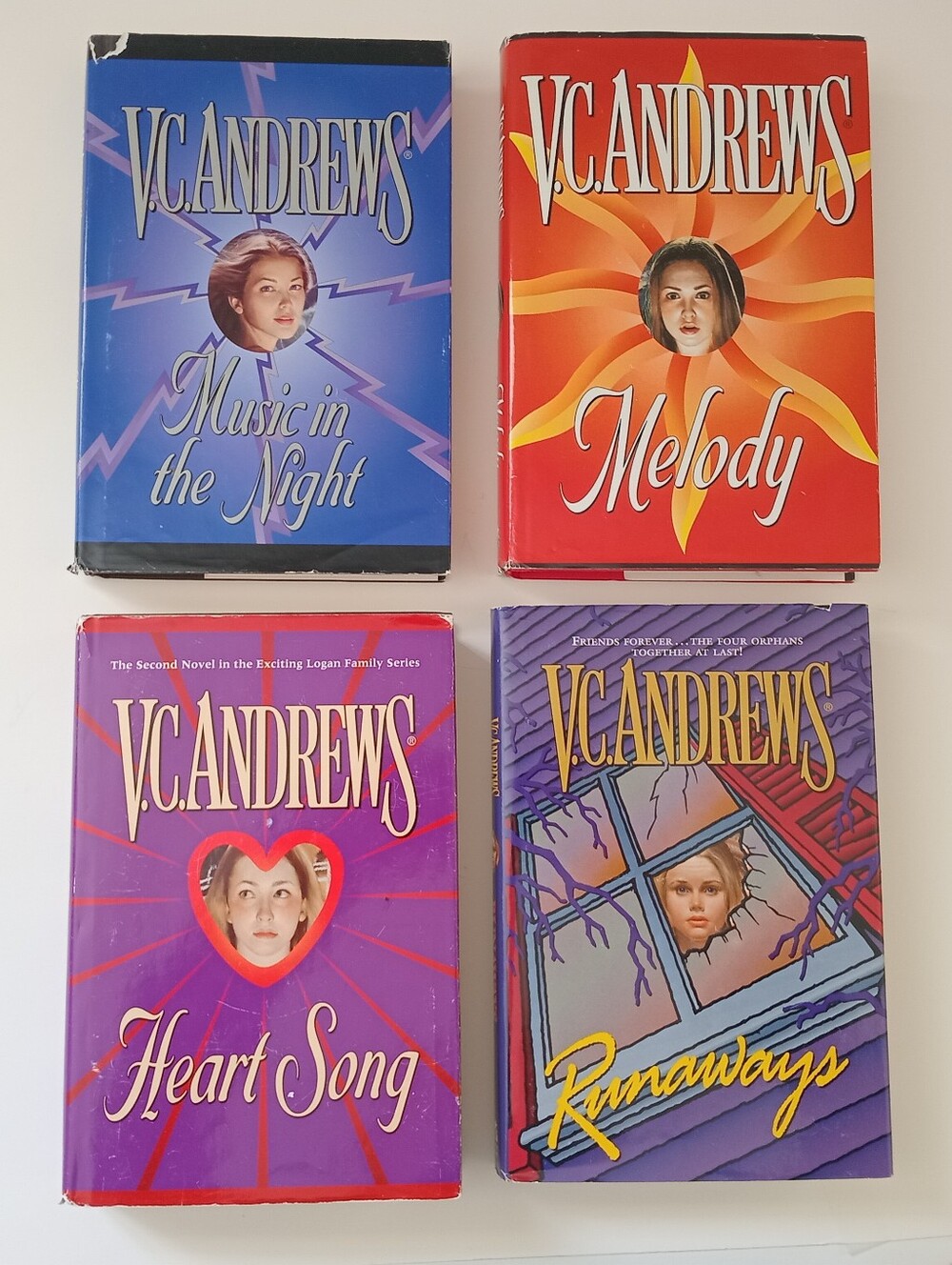 V.C. Andrews Vintage Hardcover Book Lot of 4 1990s Melody Heart Song Runaways